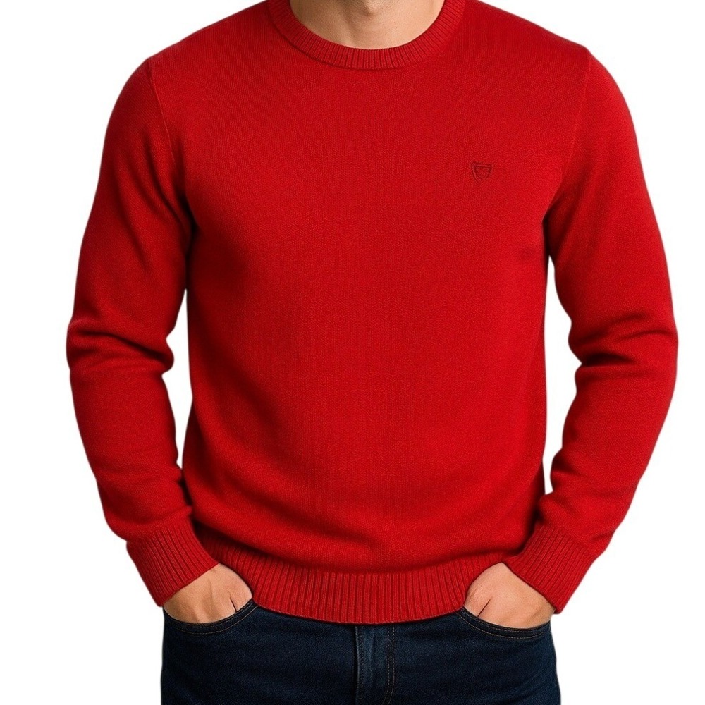 Chaps Knit Sweater Size 2XL Mens Red Crewneck Heavyweight Long Sleeve Cotton NWT
